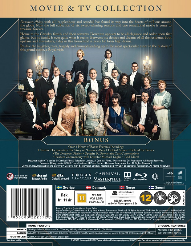 Downton Abbey The Complete Series Blu Ray